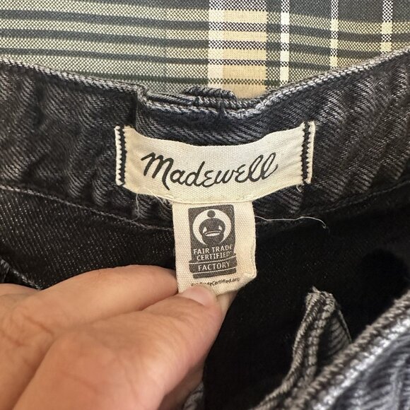 Madewell Curvy Super Wide Leg Jeans Women's 30 Black Denim Button Fly Flare Y2K - Picture 9 of 15